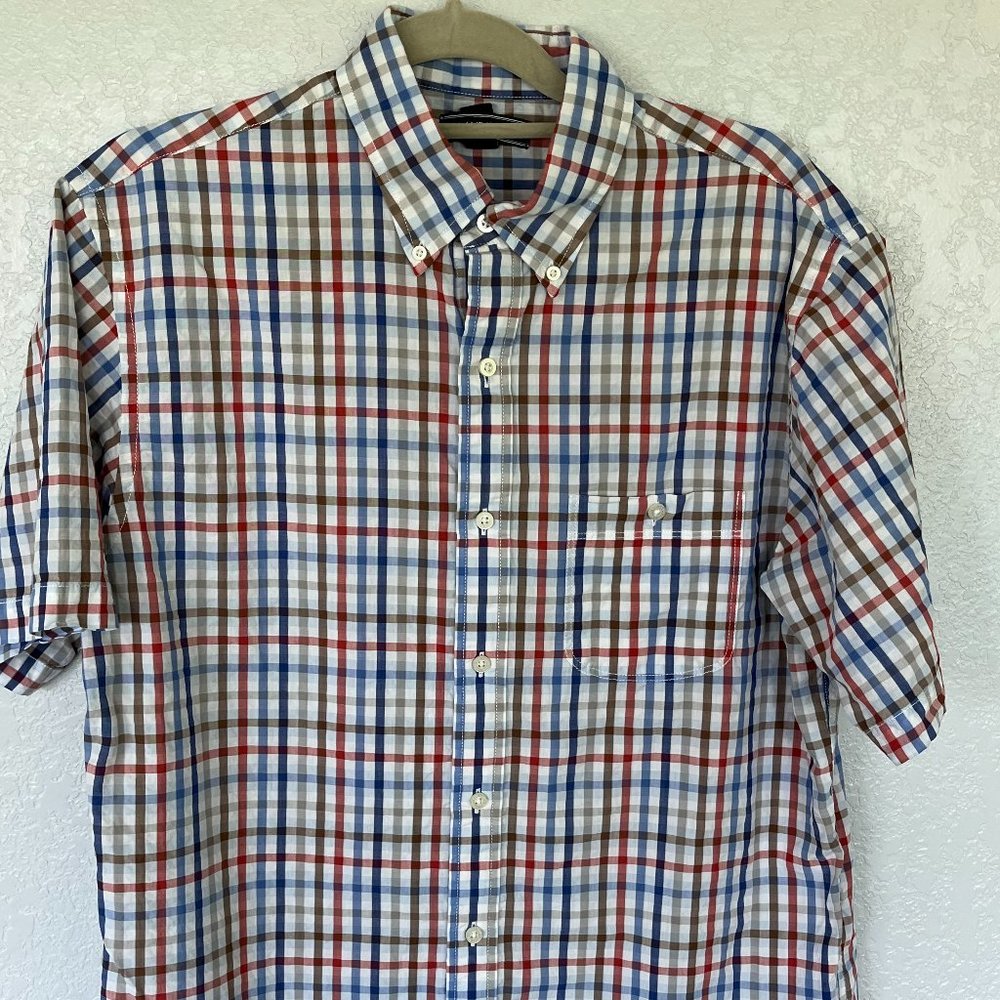 Lands' End Red & Blue Plaid. M. EUC.